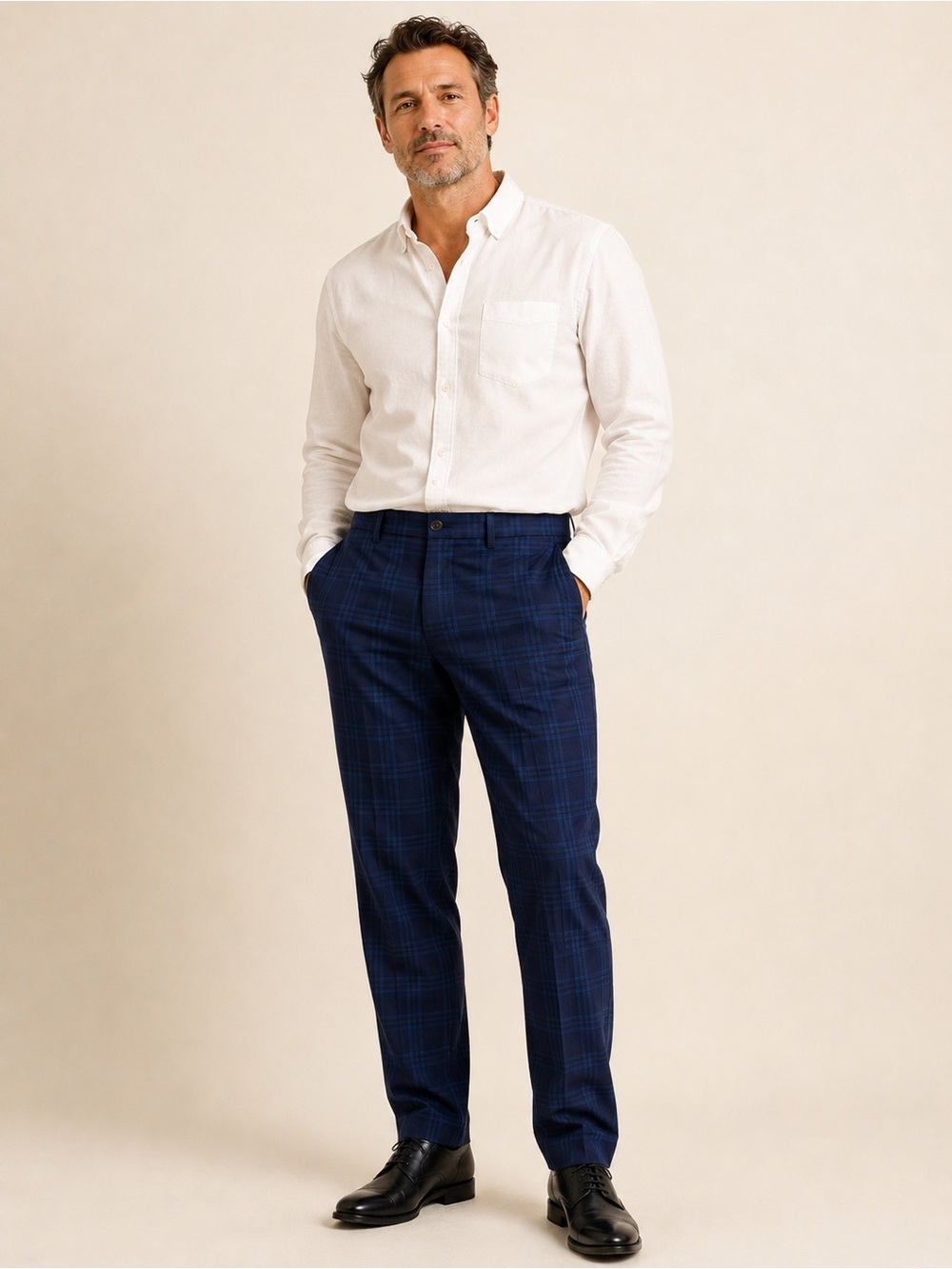 English Laundry • NWOT Men's Navy Plaid Dress Pants W21”